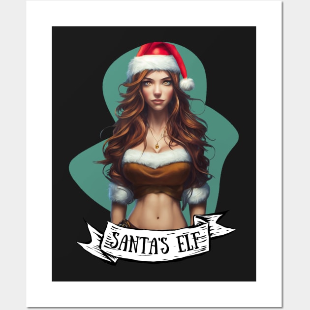 Santa's Elf - Cartoon - Christmas Funny Wall Art by Fenay-Designs